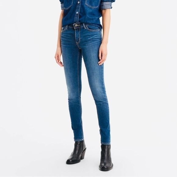 Levi's Premium Big E 710 Super Skinny Reproduction Medium Wash Denim Jeans Sz 28 - Picture 1 of 9